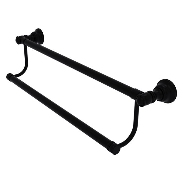 Allied Brass Carolina 18-in Matte Black Wall Mount Double Towel Bar