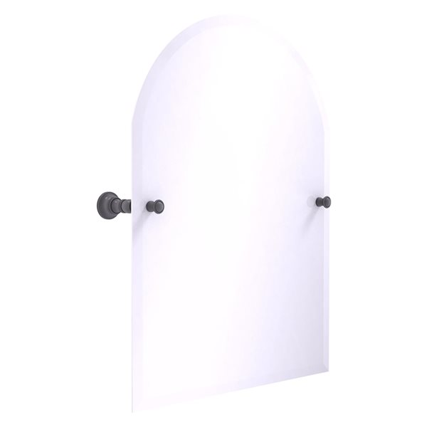 Allied Brass Carolina 21.8-in Matte Grey Arch Frameless Bathroom Mirror