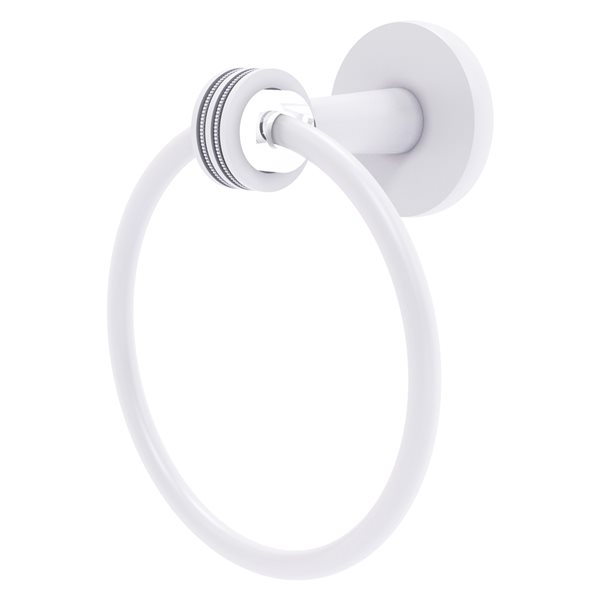 Allied Brass Clearview Matte White Wall Mount Towel Ring CV-16D-WHM