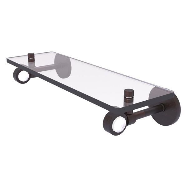 Allied Brass Clearview Venetian Bronze 1-Tier Glass Wall Mount Bathroom Shelf