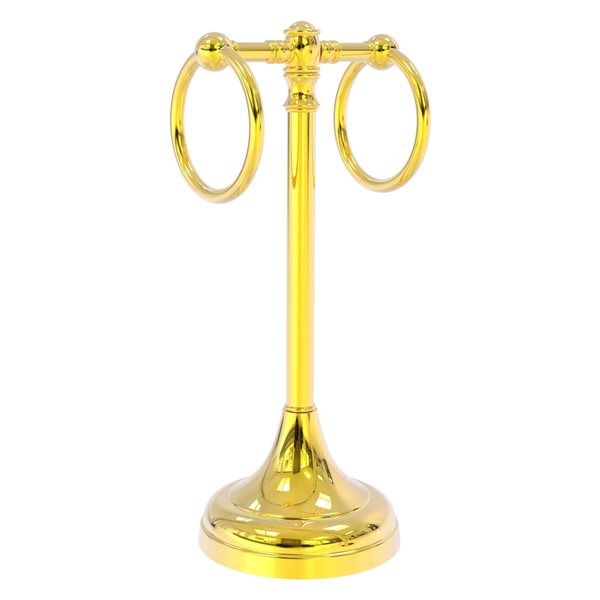 Allied Brass Carolina Polished Brass Freestanding Countertop Towel Ring