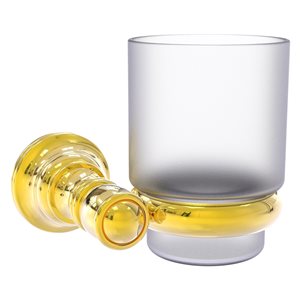 Allied Brass Carolina Polished Brass Tumbler and Toothbrush Holder