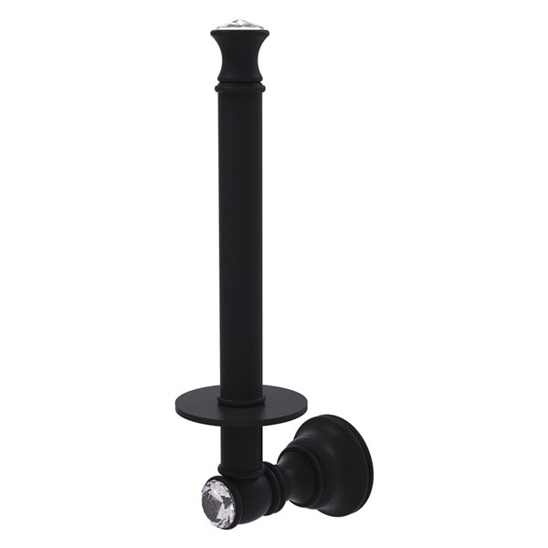 Allied Brass Carolina Crystal Matte Black Wall Mount Single Post Toilet Paper Holder