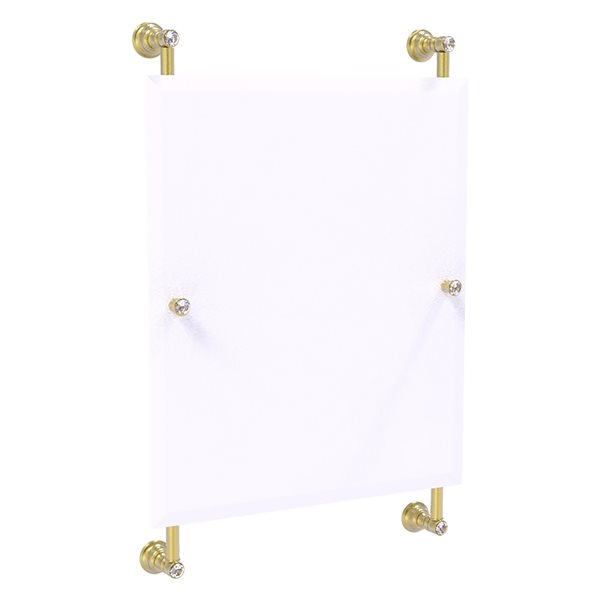 Allied Brass Carolina Crystal 21-in Satin Brass Rectangular Frameless ...