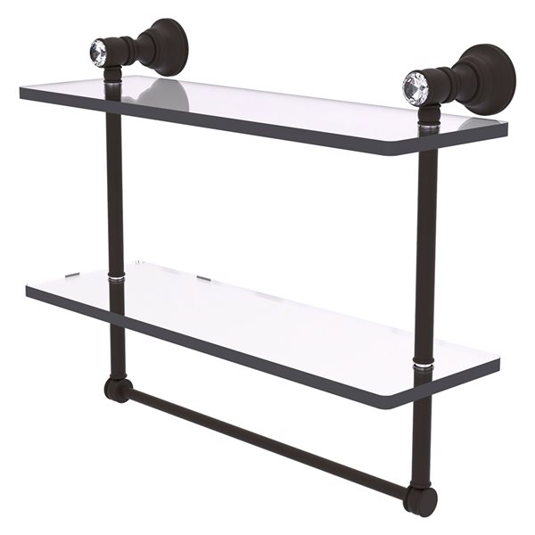 Allied Brass Carolina Crystal Oil-Rubbed Bronze 2-Tier Glass Wall Mount ...