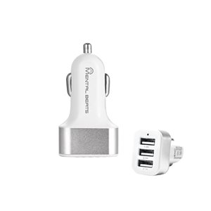 Adapteur de chargeur USB à 23 ports pour voiture de M, couleur argent