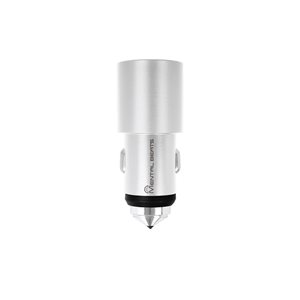 M 2 USB Car Charger Adaptor - Silver