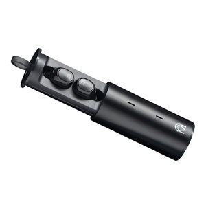 Écouteurs stéréo 100% sans fil de M avec étui de transport rechargeable