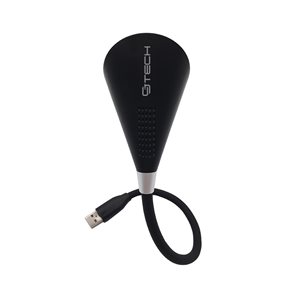 Lampe réglable USB à DEL avec haut-parleur de M, noir