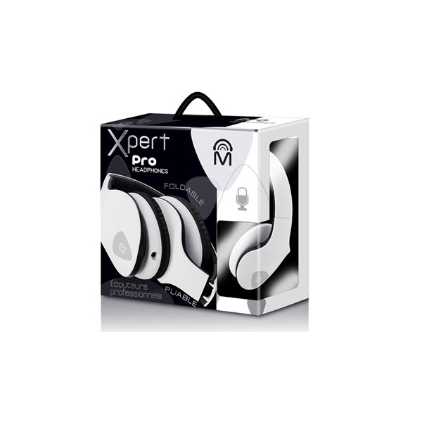 Écouteurs DJ Xpert avec microphone de M, noir et blanc
