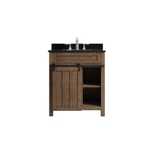 Ove Decors Oakland 30-in Nutmeg Single Sink Bathroom Vanity with Black Granite Top