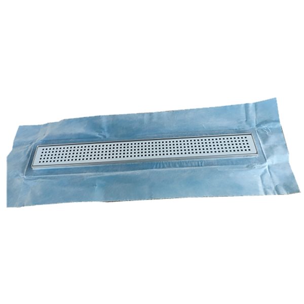 Drain de douche linéaire Tooltech Xpert rectangulaire de 36 po en acier inoxydable avec grillage à trous carrés