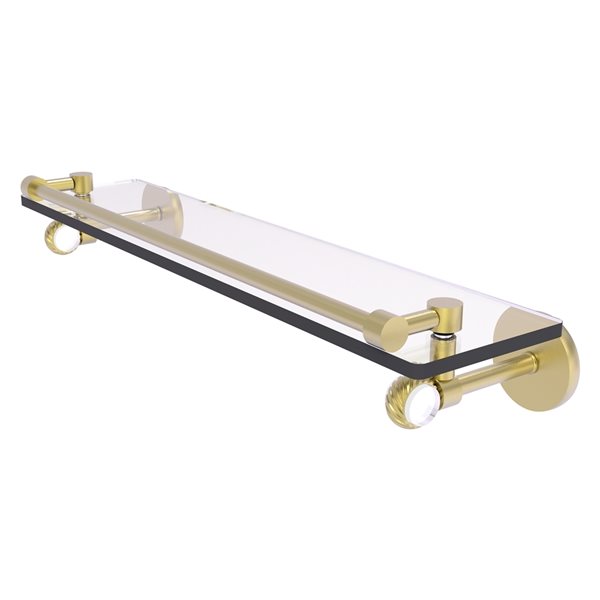 Allied Brass Clearview 22-in Wall Mount Gallery Rail Glass Shelf with  Twisted Accents - Satin Brass