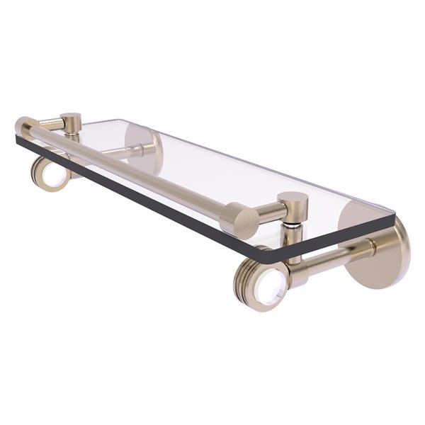 Allied Brass Clearview 16-in Wall Mount Gallery Rail Glass Shelf with  Dotted Accents - Antique Pewter
