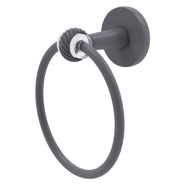 Allied Brass Clearview Matte Gray Wall Mount Towel Ring