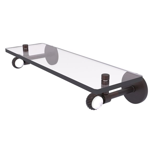 Allied Brass Clearview 16-in Glass Wall Mount Shelf with Twisted Accents - Venetian Bronze