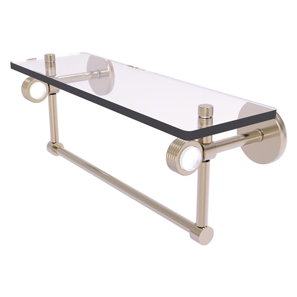 Allied Brass Clearview 16-in Glass Wall Mount Shelf with Towel Bar and  Grooved Accents - Antique Pewter
