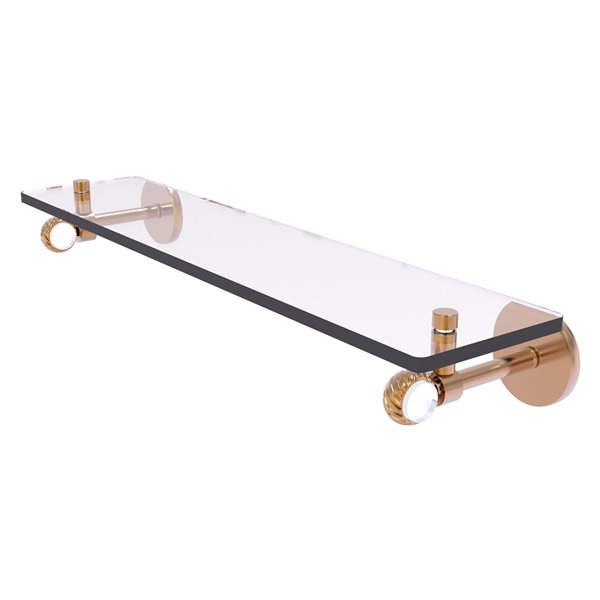 Allied Brass Clearview 22-in Glass Wall Mount Shelf with Twisted Accents - Brushed Bronze