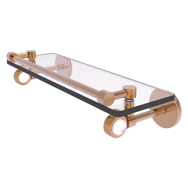 Allied Brass Clearview 16-in Wall Mount Gallery Rail Glass Shelf with ...