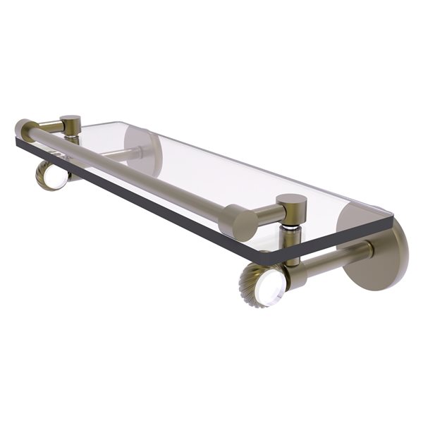 Allied Brass Clearview 16-in Wall Mount Gallery Rail Glass Shelf with  Twisted Accents - Polished Brass