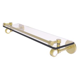Allied Brass Clearview 22-in Wall Mount Gallery Rail Glass Shelf with Grooved Accents - Satin Brass