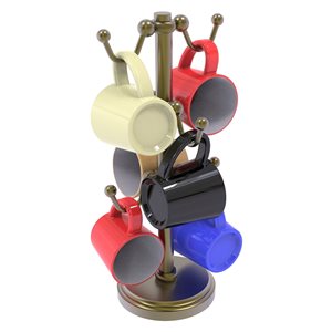 Allied Brass Countertop Coffee Mug Holder for 6 Mugs with Twisted Details