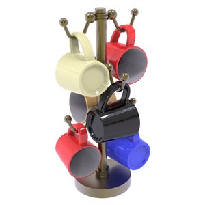 Allied Brass Countertop Coffee Mug Holder for 6 Mugs with Dotted Details