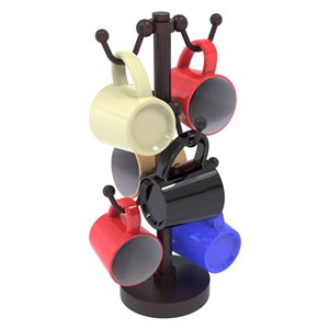 Allied Brass 18.5-in Bronze Countertop Coffee Mug Holder for 6 Mugs