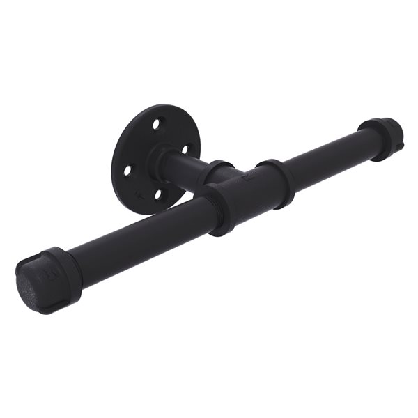 Allied Brass Pipeline Matte Black Wall Mount Toilet Paper Holder