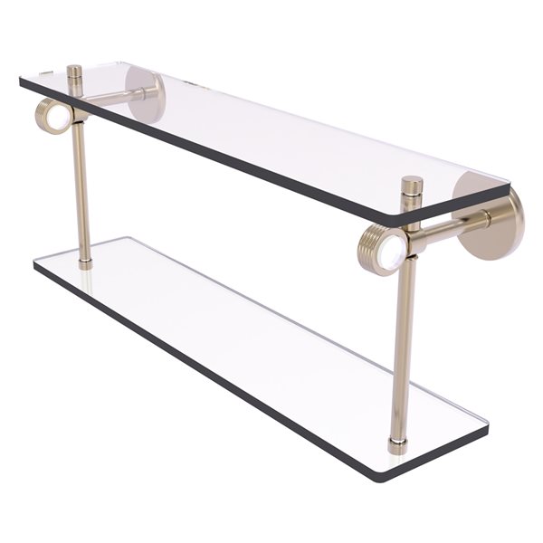 Allied Brass Clearview Wall Mount 2-Tier and Glass and Antique Pewter Bathroom Shelf