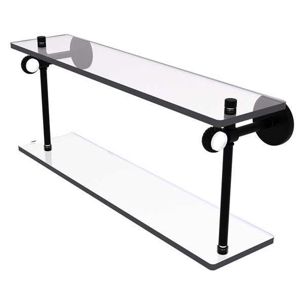 Allied Brass Clearview 2Tier Matte Black and Glass Wall Mount Bathroom