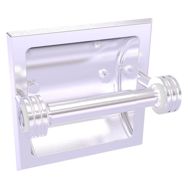 Allied Brass Clearview Recessed Double Post Satin Chrome Toilet Paper Holder