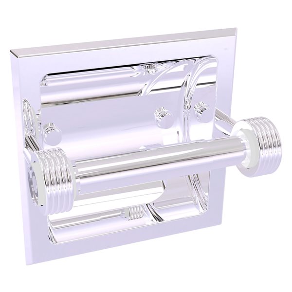 Allied Brass Clearview Recessed Polished Chrome Double Post Toilet Paper Holder