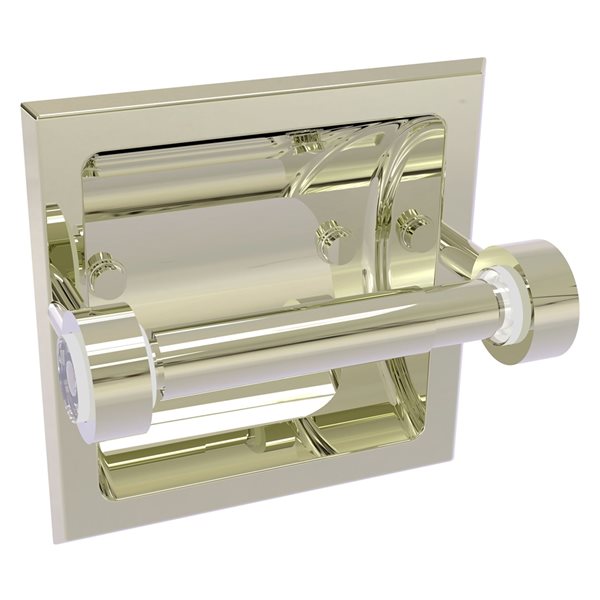 Allied Brass Clearview Polished Nickel Recessed Double Post Toilet Paper Holder