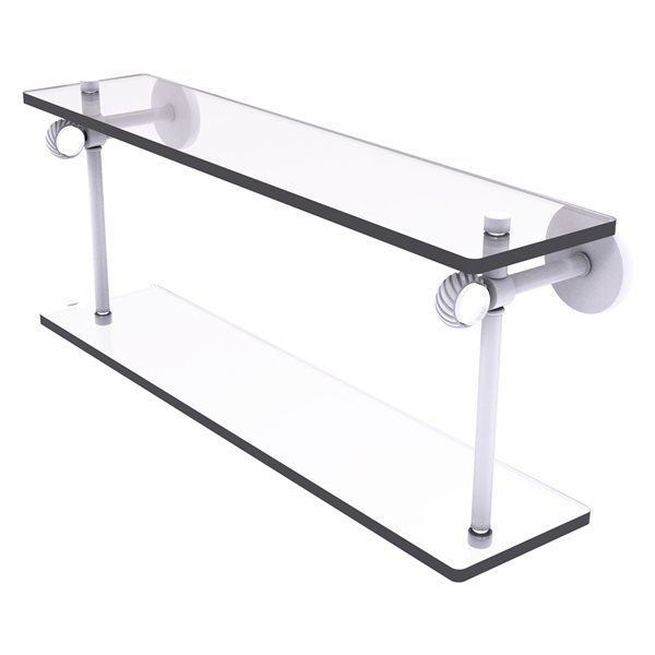 Allied Brass Clearview Wall Mount Matte White 2-Tier Glass Bathroom ...