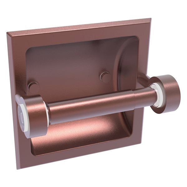 Allied Brass Clearview Antique Copper Recessed Double Post Toilet Paper Holder