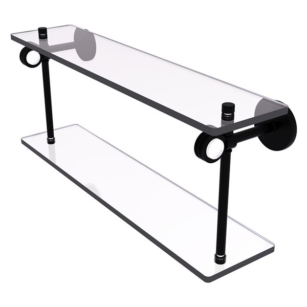 Allied Brass Clearview 2Tier Wall Mount Matte Black and Glass Bathroom