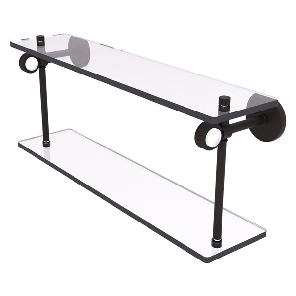 Allied Brass Clearview 2-Tier Glass and Oil Rubbed Bronze Wall Mount Bathroom Shelf