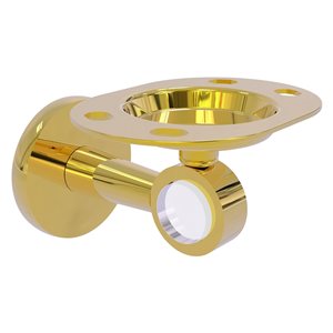Allied Brass Clearview Polished Brass Tumbler and Toothbrush Holder