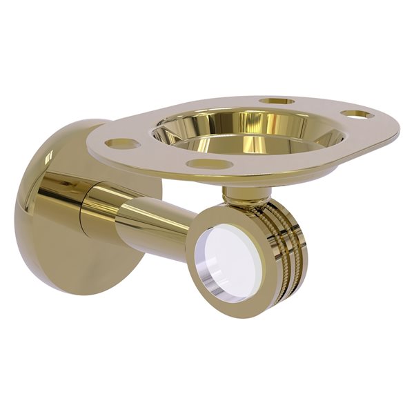 Allied Brass Clearview Toothbrush and Tumbler Unlacquered Brass Holder