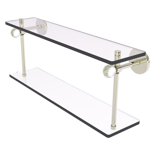 Allied Brass Clearview Wall Mount 2Tier Glass and Polished Nickel