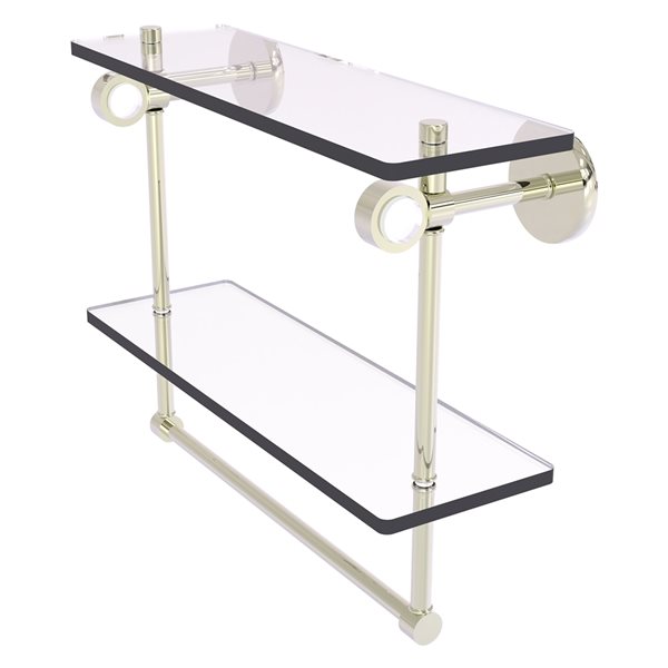 Allied Brass Clearview Wall Mount Polished Nickel 2Tier Glass Bathroom