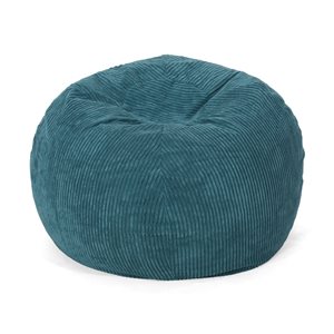 Best Selling Home Decor Kenli 3-ft Modern Corduroy Beanbag, Dark Teal