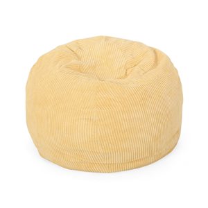 Best Selling Home Décor Kenli 3-ft Modern Corduroy Beanbag, Mustard Yellow
