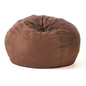 Best Selling Home Decor Orla 5-ft Suede Bean Bag, French Roast