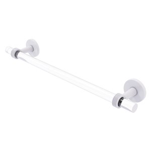 Allied Brass Clearview 18-in Matte White Wall Mount Single Towel Bar with Grooved Accents