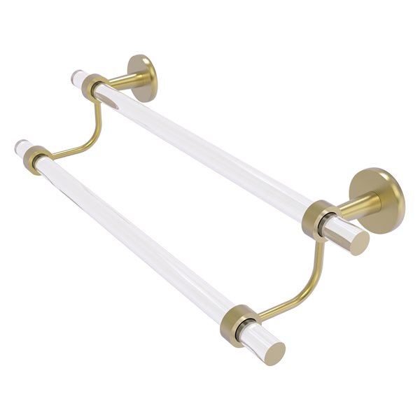 Allied Brass Clearview 18-in Double Satin Brass Wall Mount Double Towel Bar