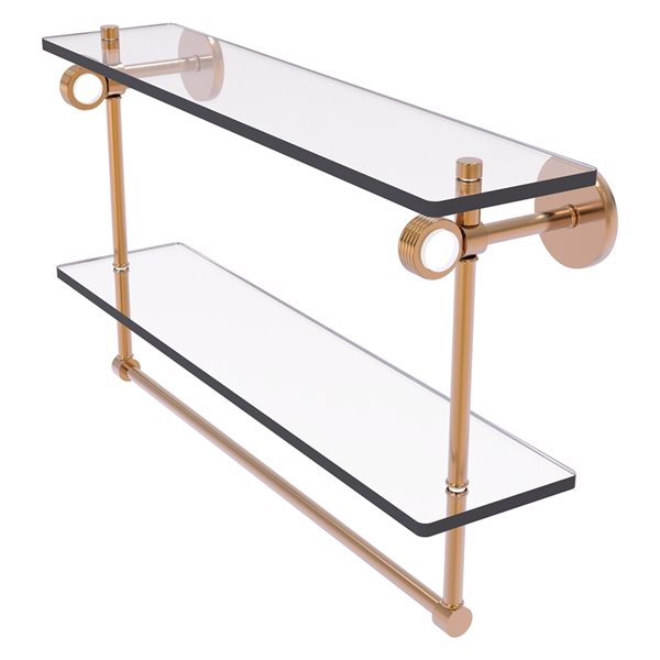 Allied Brass Clearview 22in 2Tier Glass Wall Mount Bathroom Shelf