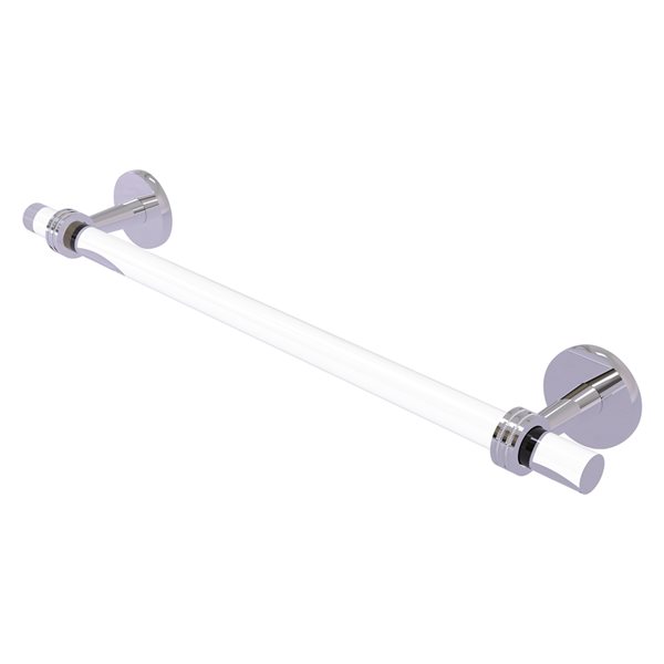 Allied Brass Clearview 30-in Polished Chrome Wall Mount Single Towel Bar with Dotted Accents