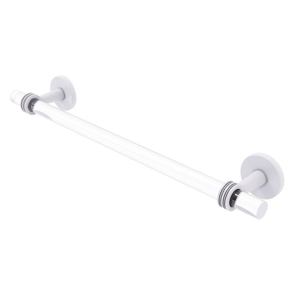 Allied Brass Clearview 30-in Matte White Wall Mount Single Towel Bar with Dotted Accents